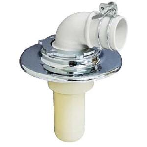 ミヤコ 洗濯機排水トラップ  ツバ広型 VP・VU兼用 クロームメッキ