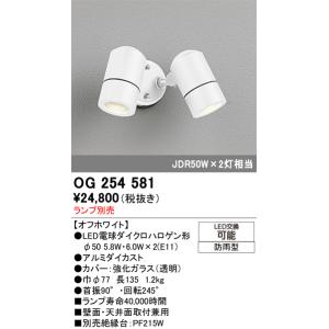 オーデリック　OG254581　エクステリアスポットライト LED 防雨型 オフホワイト ランプ別売｜maido-diy-reform