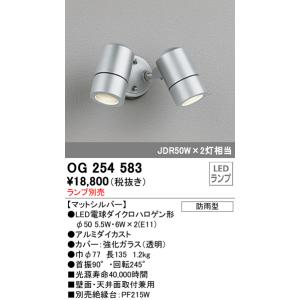 オーデリック　OG254583　エクステリアスポットライト LED 防雨型 マットシルバー ランプ別売｜maido-diy-reform