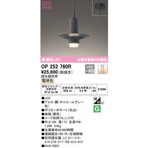 オーデリック　OP252760R　ペンダントライト 調光 調光器別売 LED一体型 電球色 フレンジタイプ チャコールグレー｜maido-diy-reform