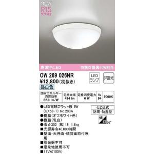 【数量限定特価】オーデリック　OW269026NR(ランプ別梱)　バスルームライト 非調光 LEDランプ 昼白色 防雨・防湿型 オフホワイト £