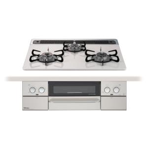 パロマ 【PD-819WS-60CV プロパン用】 ビルトインコンロ WITHNA(ウィズナ) 3口 幅60cm 水なし両面焼グリル ティアラシルバー