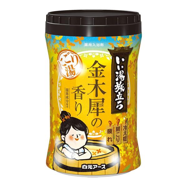 【白元アース】いい湯旅立ち ボトル にごり湯 金木犀の香り（660g)【医薬部外品】