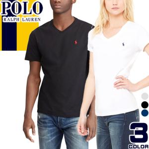 ポロ ラルフローレン POLO RALPHLAUREN Tシャツ 半袖 Vネック メンズ レディース ロゴ 刺繍 おしゃれ コットン ブランド 白 黒 ホワイト ブラック ネイビー｜maido-selection