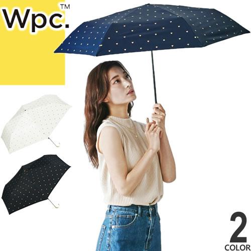 Wpc. 日傘 遮光 折りたたみ傘 傘 完全遮光 ゴールドプチハート ミニ レディース 晴雨兼用 撥...