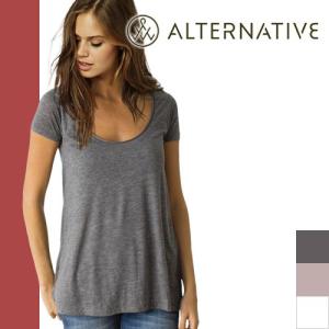 オルタナティブ アパレル Tシャツ チュニック レディース 半袖 カジュアル スポーツ 大きいサイズ ブランド 白 無地 Aライン Alternative Short Sleeve Drape 059 b2 Mss 通販 Yahoo ショッピング
