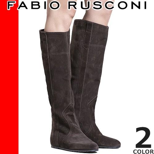 ファビオルスコーニ fabio rusconi ブーツ レディース ロング スエード 暖かい 防寒 ...