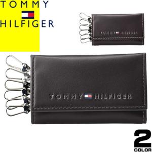 トミーヒルフィガー TOMMY HILFIGER キーケース レディース メンズ レディース ブランド ロゴ おしゃれ コンパクト 革 レザー 本革 黒 ブラック ブラウン