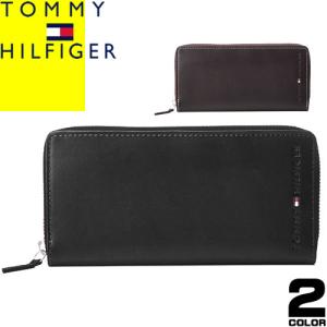 トミーヒルフィガー TOMMY HILFIGER 財布 長財布 ウェルズリー ジップ アラウンド ウォレット メンズ レディース ラウンドファスナー ブランド 本革 黒