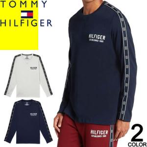 トミーヒルフィガー TOMMY HILFIGER ロンT ロング スリーブ クルーネック メンズ 長袖 袖ライン ブランド おしゃれ ストリート 大きいサイズ 白 ホワイト