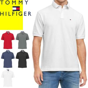 トミーヒルフィガー TOMMY HILFIGER ポロシャツ メンズ 半袖 ゴルフ 鹿の子 綿 コットン ワンポイント 刺繍 無地 大きいサイズ ブランド 白 黒 ホワイト