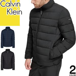 カルバンクライン Calvin Klein 中綿ジャケット パファジャケット メンズ アウター ブルゾン スタンドカラー ロゴ ゴルフ ブランド 大きいサイズ 黒 ブラック