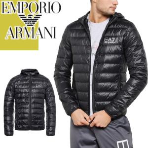 エンポリオ アルマーニ EMPORIO ARMANI EA7 ダウン ダウンジャケット ライトダウン アウター メンズ ロゴ 軽量 防寒 大きいサイズ ブランド 黒 ブラック