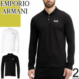 エンポリオ アルマーニ EMPORIO ARMANI EA7 ポロシャツ メンズ 長袖 ロゴ ワンポイント コットン ブランド 大きいサイズ ゴルフ 黒 ブラック ネイビー