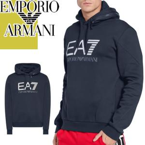 エンポリオ アルマーニ EMPORIO ARMANI EA7 パーカー プルオーバー フーディー スウェット メンズ ロゴ 裏起毛 大きいサイズ ブランド ネイビー