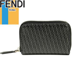 フェンディ FENDI コインケース 小銭入れ メンズ ラウンドファスナー 革 本革 ブランド ハイブランド カード入る 黒 ブラック｜maido-selection