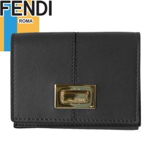 フェンディ ピーカブー セレリア FENDI 財布 三つ折り財布 ミニ財布 小銭入れあり レディース バイカラー レザー 本革 ブランド プレゼント 黒 ブラック｜maido-selection