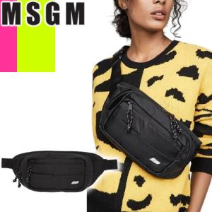 黒 桜古典 MSGM エムエスジーエム 新品 ロゴ ボディバッグ ブラック