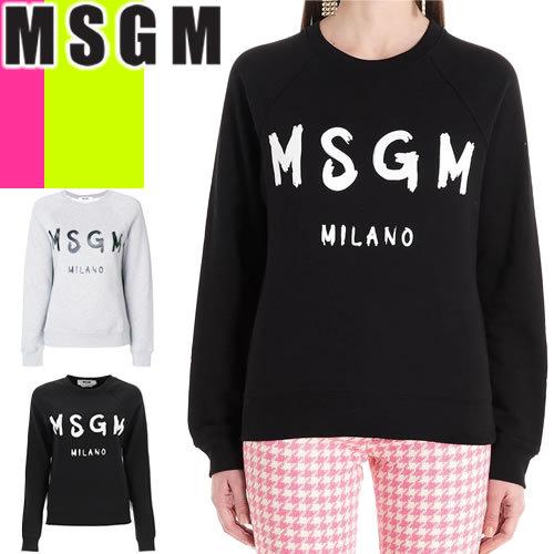 エムエスジーエム MSGM トレーナー スウェット プルオーバー クルーネック レディース ロゴ プ...