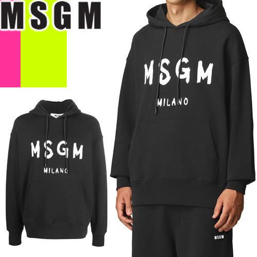 エムエスジーエム MSGM パーカー プルオーバー スウェット メンズ ペイントロゴ 大きいサイズ ...