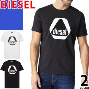 ディーゼル DIESEL Tシャツ T-DIEGOS-A3 メンズ 半袖 クルーネック 丸首 ネオンカラーテープ ブランド おしゃれ 大きいサイズ 黒 白 ブラック ホワイト｜maido-selection