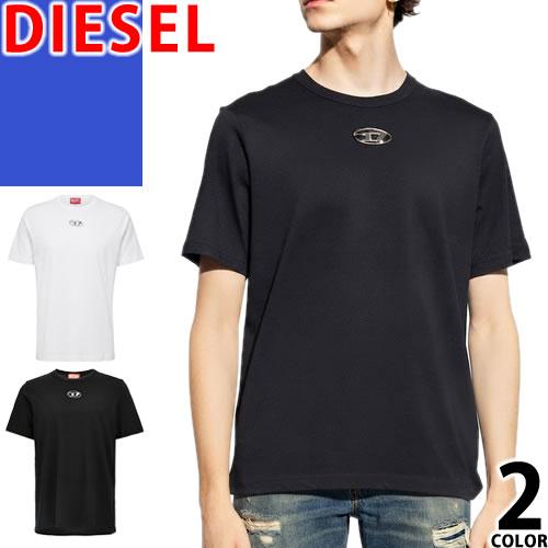 ディーゼル DIESEL Tシャツ 半袖 クルーネック 丸首 メンズ ロゴ ワンポイント コットン ...