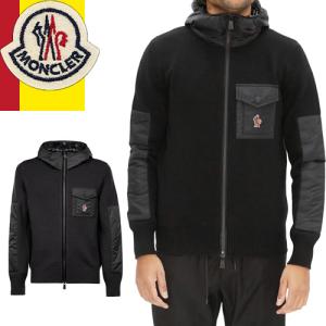 モンクレール MONCLER グルノーブル ニットパーカー フーディー ウール カーディガン メンズ アウター ブルゾン 秋 冬 春 ブランド 大きいサイズ 黒 ブラック｜maido-selection