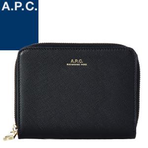 アーペーセー A.P.C. 財布 二つ折り財布 ラウンドファスナー 小銭入れあり レディース メンズ エマニエル レザー 本革 ブランド プレゼント 黒 ブラック｜MSS