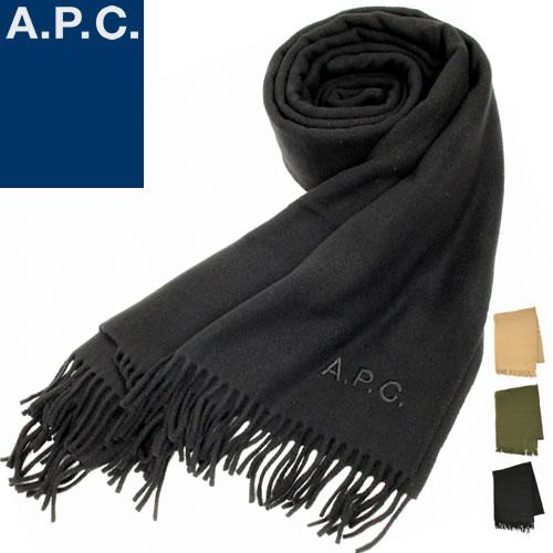 アーペーセー A.P.C. マフラー ストール 大判 レディース メンズ ウール ロゴ 刺繍 シンプ...