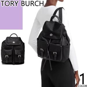 トリーバーチ TORY BURCH バッグ リュック ペリー ナイロン フラップ バッグパック レディース 2way ブランド おしゃれ シンプル 軽い 黒 ブラック｜maido-selection