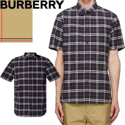 バーバリー BURBERRY カッターシャツ ショートスリーブ スモールスケールチェック ストレッチ...