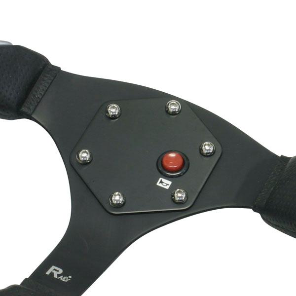 大恵(DAIKEI) プレートホーンボタン つや消しブラック/レッドボタン PH03 モモ系ステアリ...