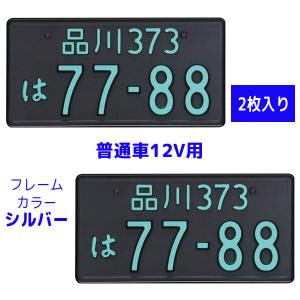 字光式 ナンバープレート照明器具 2枚入り 普通車12V用 2468-12 フレームカラー：シルバー LEDパーフェクトecoII(エコ2)  井上工業