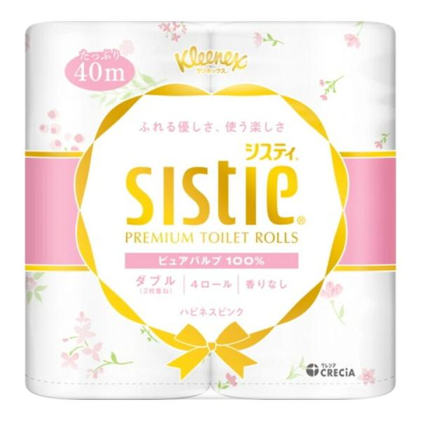 クリネックス システィ ハピネスピンク ダブル トイレットロール 花柄(40m*4ロール) × 10...
