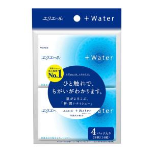 大王製紙 エリエール＋Water14組×4パック 生活用品 日用消耗品 紙 ティッシュペーパー｜maidora