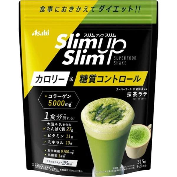 スリムアップスリム 酵素+スーパーフードシェイク 抹茶ラテ(315g)  栄養素 コラーゲンの補給 ...