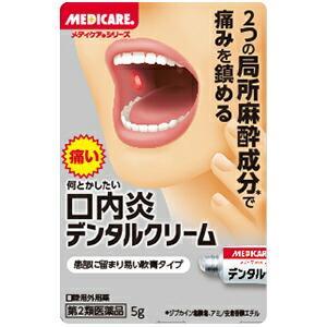 【第2類医薬品】メディケア デンタルクリーム 5g  口内炎   軟膏タイプ   痛み止め