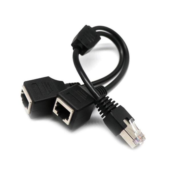 RJ45/LAN ネットワークスプリッタアダプタケーブル RJ45メス RJ45メス ネットワークY...