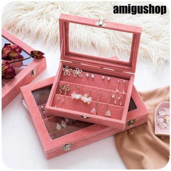 【特価】アクセサリーケース イヤリング収納 ピアス収納 収納ケース 木製 大容量 たっぷり入る 透明...