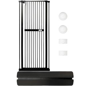 LIFAXIA ペットゲート 猫 150cm 黒 ドア付き ハイタイプ