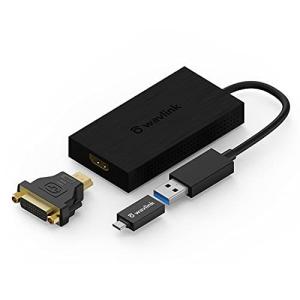 WAVLINK USB 3.0A/C-HDMI/DVI アダプター/4K出力 ミニドッキングステーション ビデオグラフィックコンバーター/3840×2