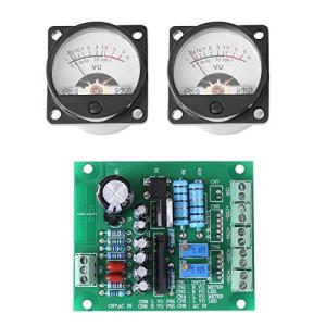 2個入り500μAVUメーター AC12Vドライバー付き VUメーター組み込みキット オーディオ用 丸型アナログメーター電子基板
