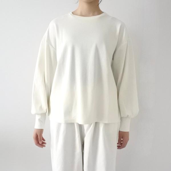 リブボリューム 袖 プルオーバー （IVORY） | レディース トップス カットソー ロンT フリ...