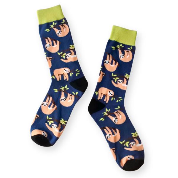 メンズ 靴下 総柄 ナマケモノ ソックス MENS メンズ SOCKS SOX オシャレ アニマル ...