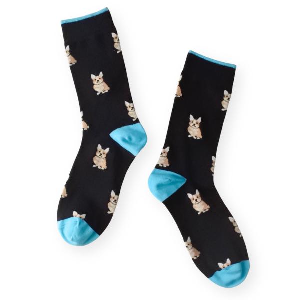 メンズ 靴下 総柄 マイ ドッグ ソックス BLACK MENS DOG SOCKS SOX オシャ...