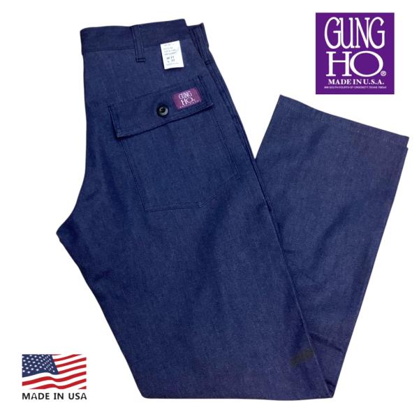 アメリカ製 送料無料 GUNG HO【ガンホー】1155 DENIM PANTS デニム ベーカーパ...
