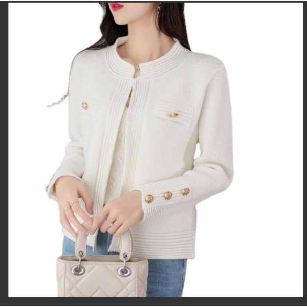 ニットジャケットレディース入学式卒業式入園卒園式アウターノーカラー 長袖ジャケットオフィスママスーツ...