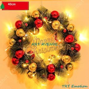 ライト付きクリスマスリース 玄関ドア用 クリス...の詳細画像5