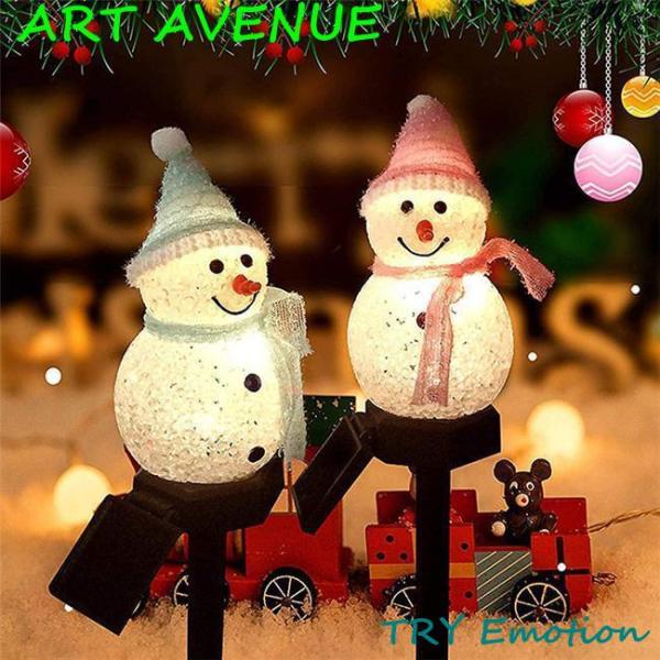 スーパー クリスマス 飾り 雪だるま LED ガーデンライト ソーラーライト 芝生ランプ 屋外 夜景...