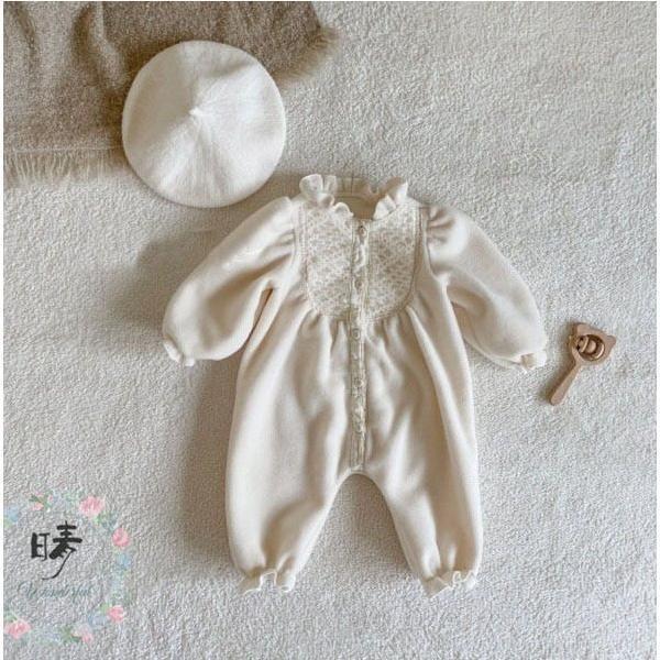 ベビー服 ロンパース 女の子 冬 モコモコ 長袖 可愛い カバーオール 可愛い つなぎ オールインワ...